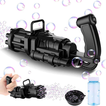 Bubble Gun: 8 Hole Automatic Gatling Bubble